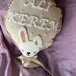 İsme Özel Bebek Dekoratif Balon Yastık -İç Dolgulu, Model: PPK157
