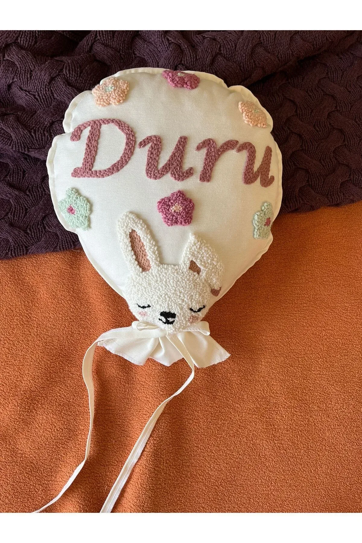İsme Özel Bebek Dekoratif Balon Yastık -İç Dolgulu, Model: PPK089
