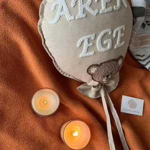 İsme Özel Bebek Dekoratif Balon Yastık -İç Dolgulu, Model: PPK155