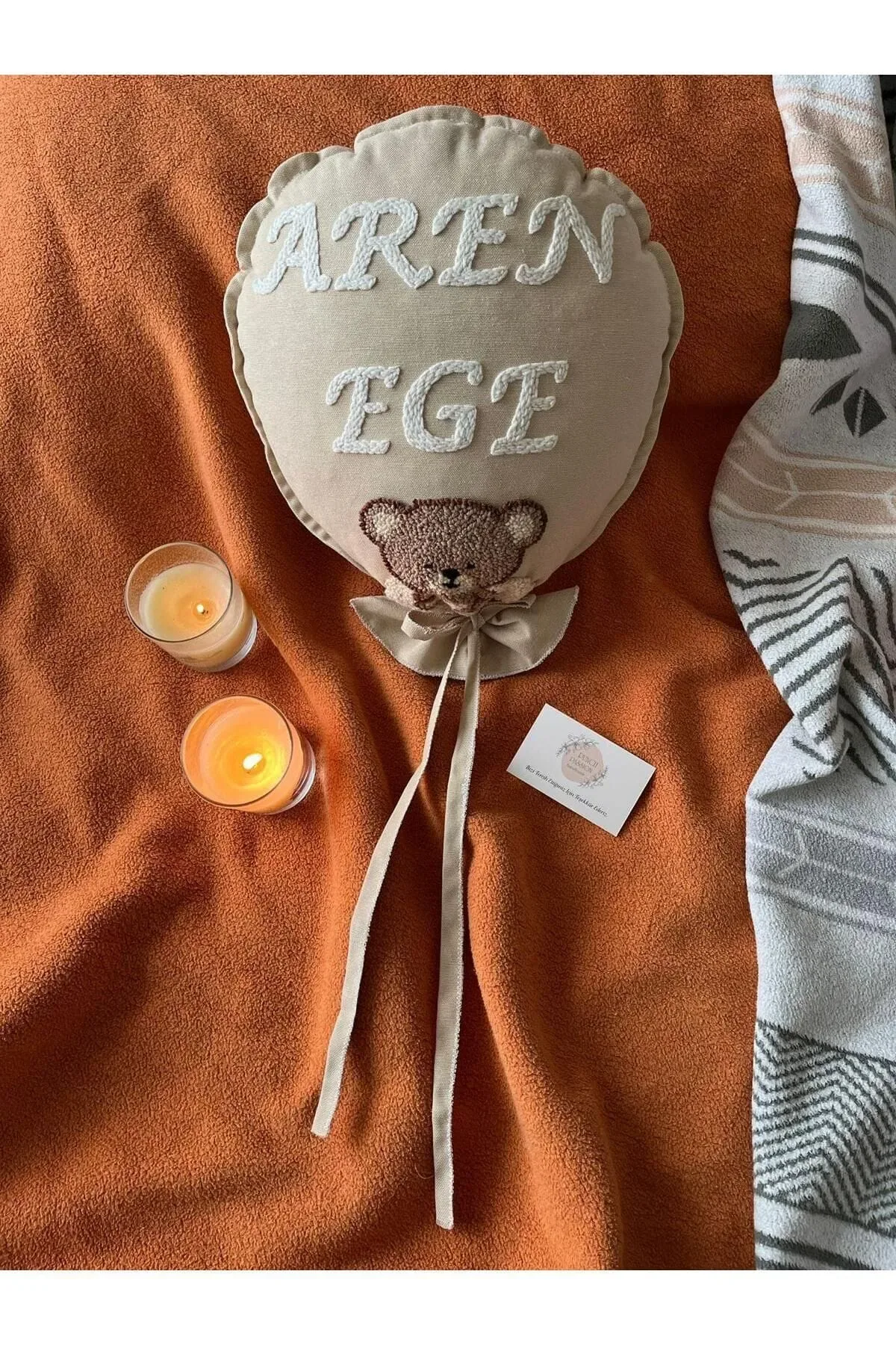 İsme Özel Bebek Dekoratif Balon Yastık -İç Dolgulu, Model: PPK155 - Görsel 2