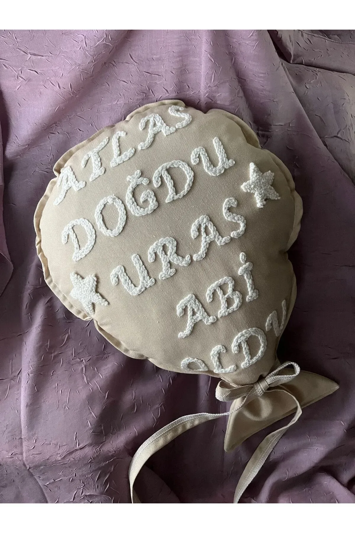 İsme Özel Bebek Dekoratif Balon Yastık -İç Dolgulu, Model: PPK158 - Görsel 2