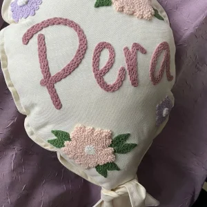 İsme Özel Bebek Dekoratif Balon Yastık -İç Dolgulu, Model: PPK160