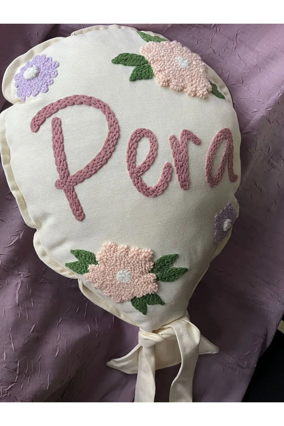 İsme Özel Bebek Dekoratif Balon Yastık -İç Dolgulu, Model: PPK160