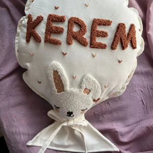 İsme Özel Bebek Dekoratif Balon Yastık -İç Dolgulu, Model: PPK162