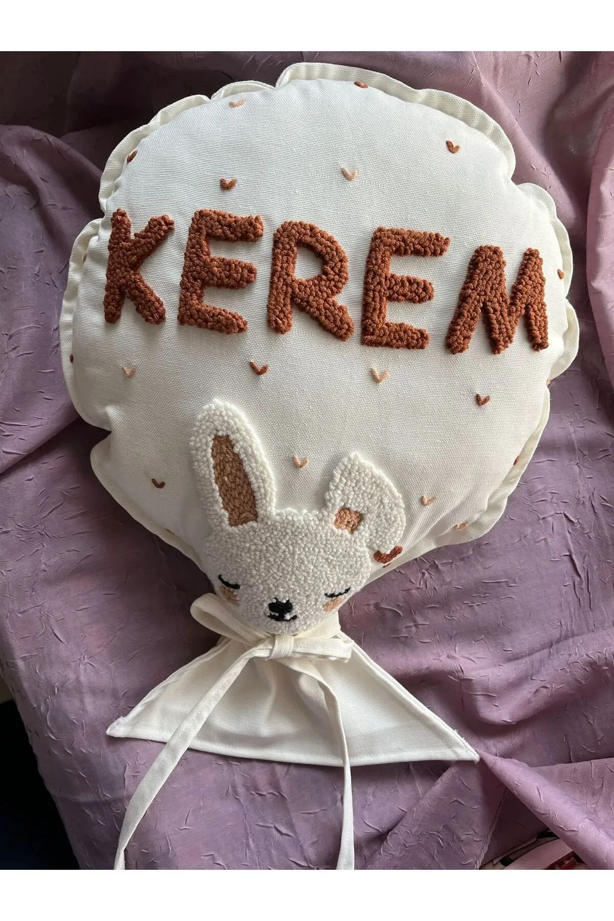 İsme Özel Bebek Dekoratif Balon Yastık -İç Dolgulu, Model: PPK162