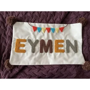 İsme Özel Bebek Takı Yastık Kılıfı Model: PPK097