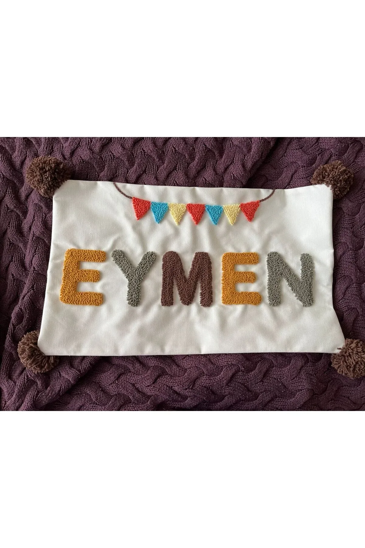 İsme Özel Bebek Takı Yastık Kılıfı Model: PPK097