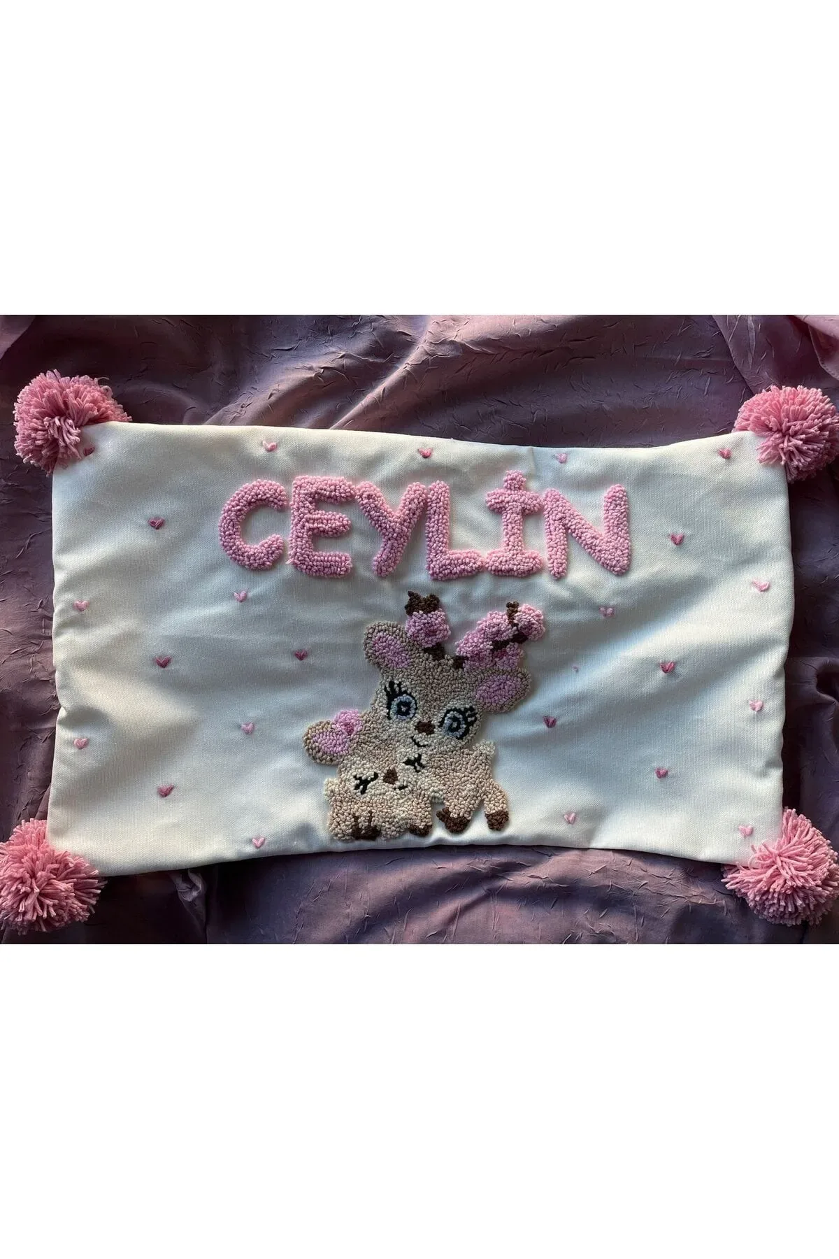 İsme Özel Bebek Takı Yastık Kılıfı Model: PPK150