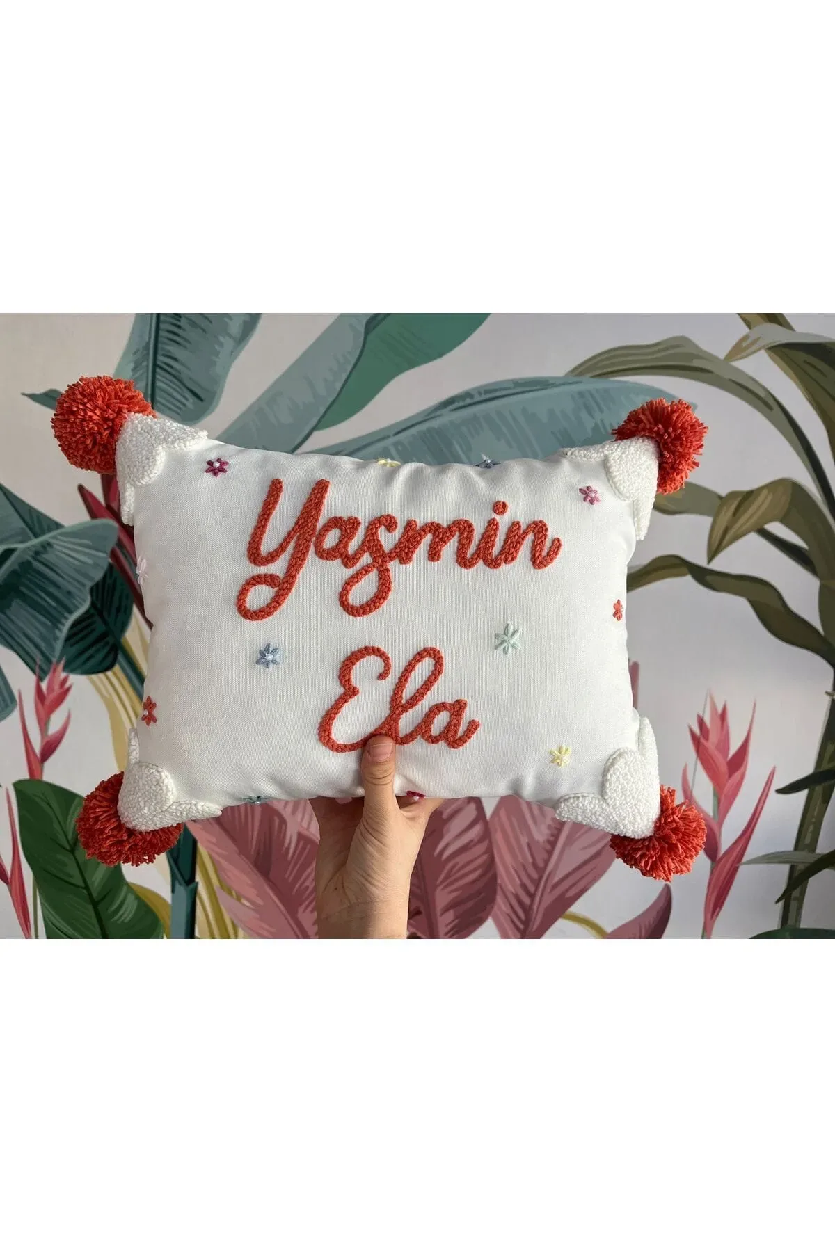 İsme Özel Bebek Takı Yastık Kılıfı Model: PPK164