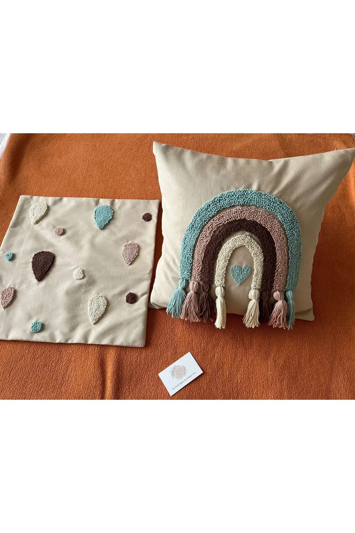 Bebek Dekoratif Kırlent Kılıfı Seti (Punch Nakışlı- İÇ DOLGUSUZ)