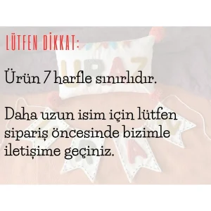 Punch Işlemeli Isimli Flama Ve Takı Yastığı Takımı (İÇ DOLGUSUZ)(flama için 5 harf) - Görsel 3