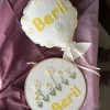 Punch Işlemeli Isimli Kapı Süsü Ve Takı Yastığı (Balon Yastık) Takımı (İÇ DOLGULU)