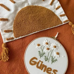 Punch Işlemeli Isimli Kapı Süsü Ve Takı Yastığı Takımı (İÇ DOLGUSUZ) - Görsel 4