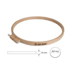 Şirin Kasnak Vidalı Ahşap Yuvarlak Nakış Kasnağı /punch Kasnağı, Yorgan Kasnak (40 CM)