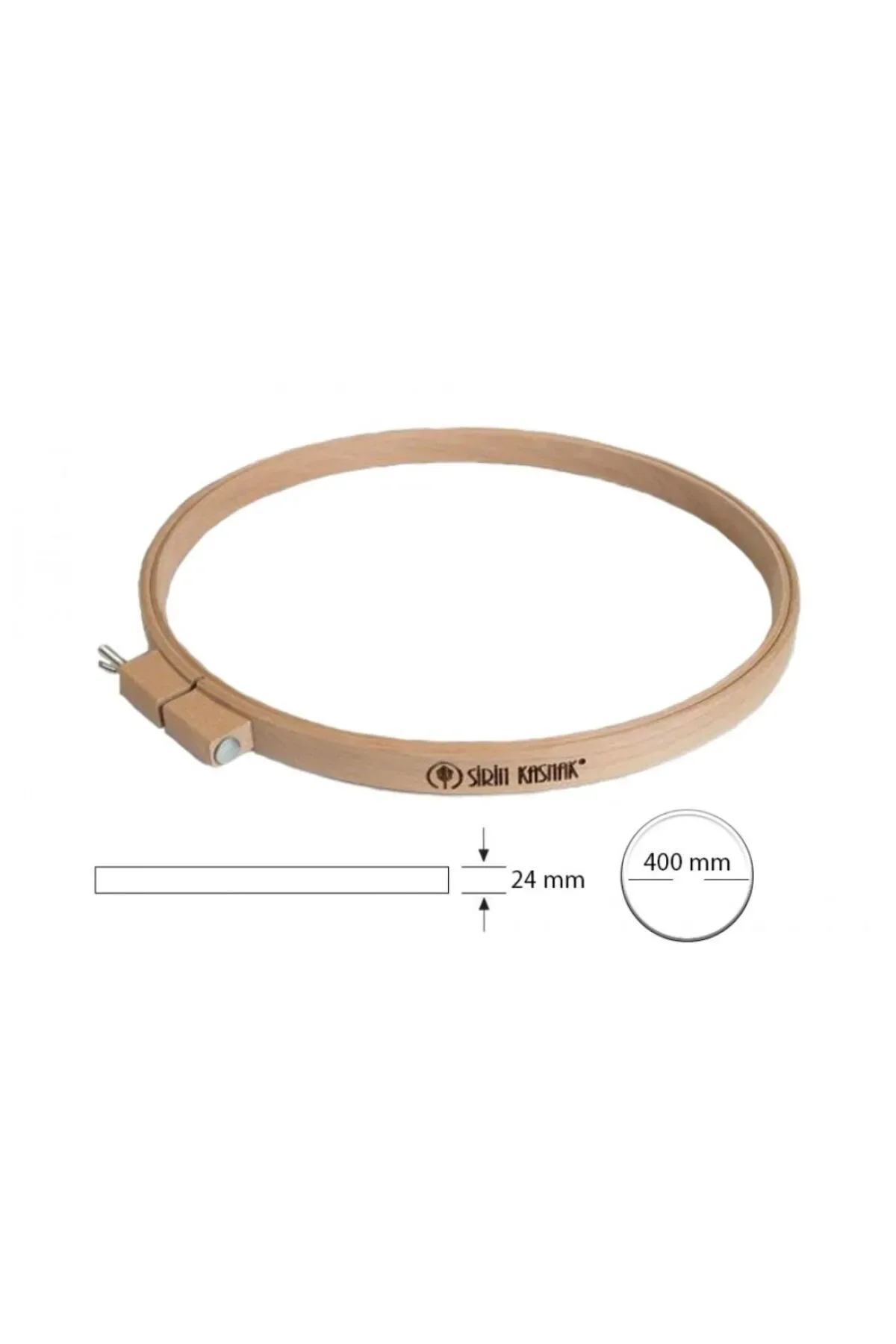 Şirin Kasnak Vidalı Ahşap Yuvarlak Nakış Kasnağı /punch Kasnağı, Yorgan Kasnak (40 CM)