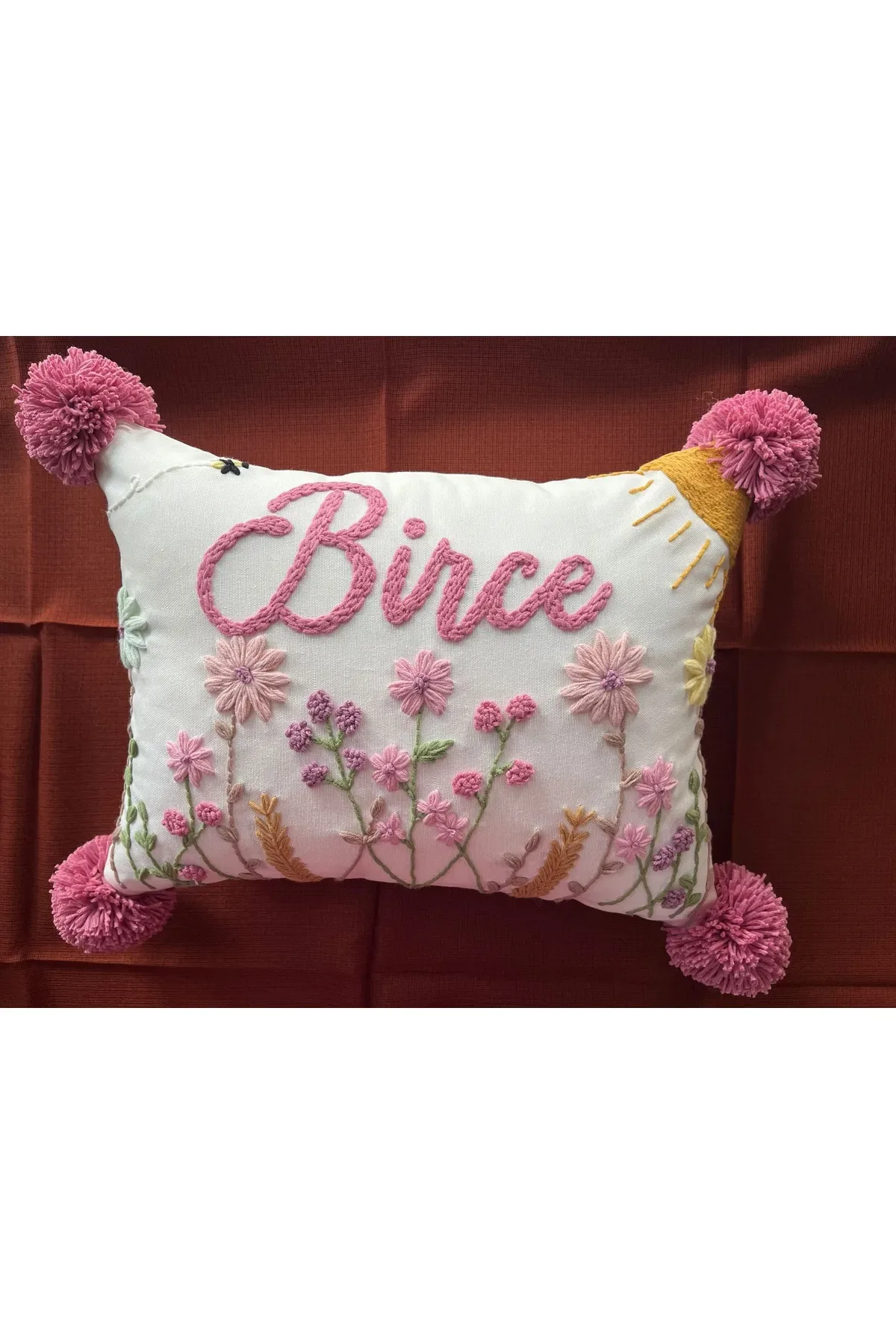 İsme Özel Bebek Takı Yastık Kılıfı iç dolgulu Model: PPK182