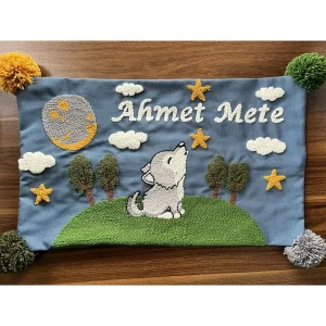 İsme Özel Bebek Takı Yastık Kılıfı Model: PPK167