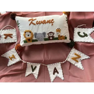 Punch Işlemeli Isimli Kapı Süsü Ve Takı Yastığı Takımı (İÇ DOLGUSUZ) Model: PPS053