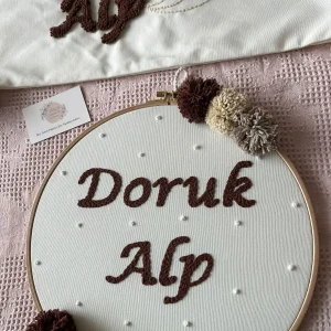Alternative view of Punch Işlemeli Isimli Kapı Süsü Ve Takı Yastığı Takımı (İÇ DOLGUSUZ) Model: PPS022