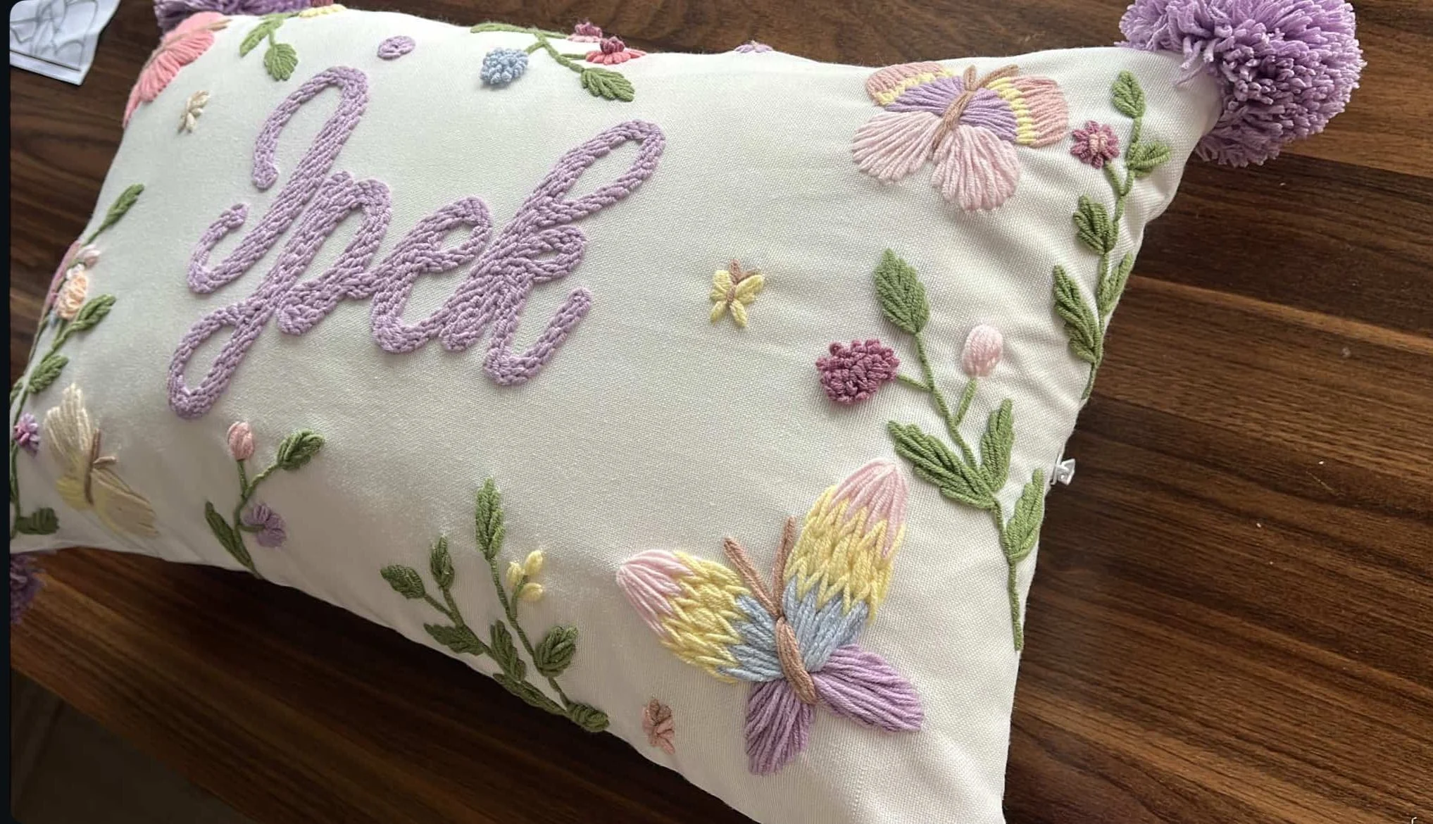 Bebek takı yastığı, punch nakışlı (30×50 – Sadece Kılıf) isme özel bebek hediyelik, kırlent-Model: PP.BTY.033 - Görsel 2