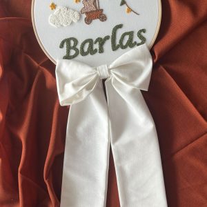 Bebek kapı süsü, hastane kapı süsü, 30 cm, punch nakışlı, isimli kapı süsü hediyelik-Model: PP.BKS.006