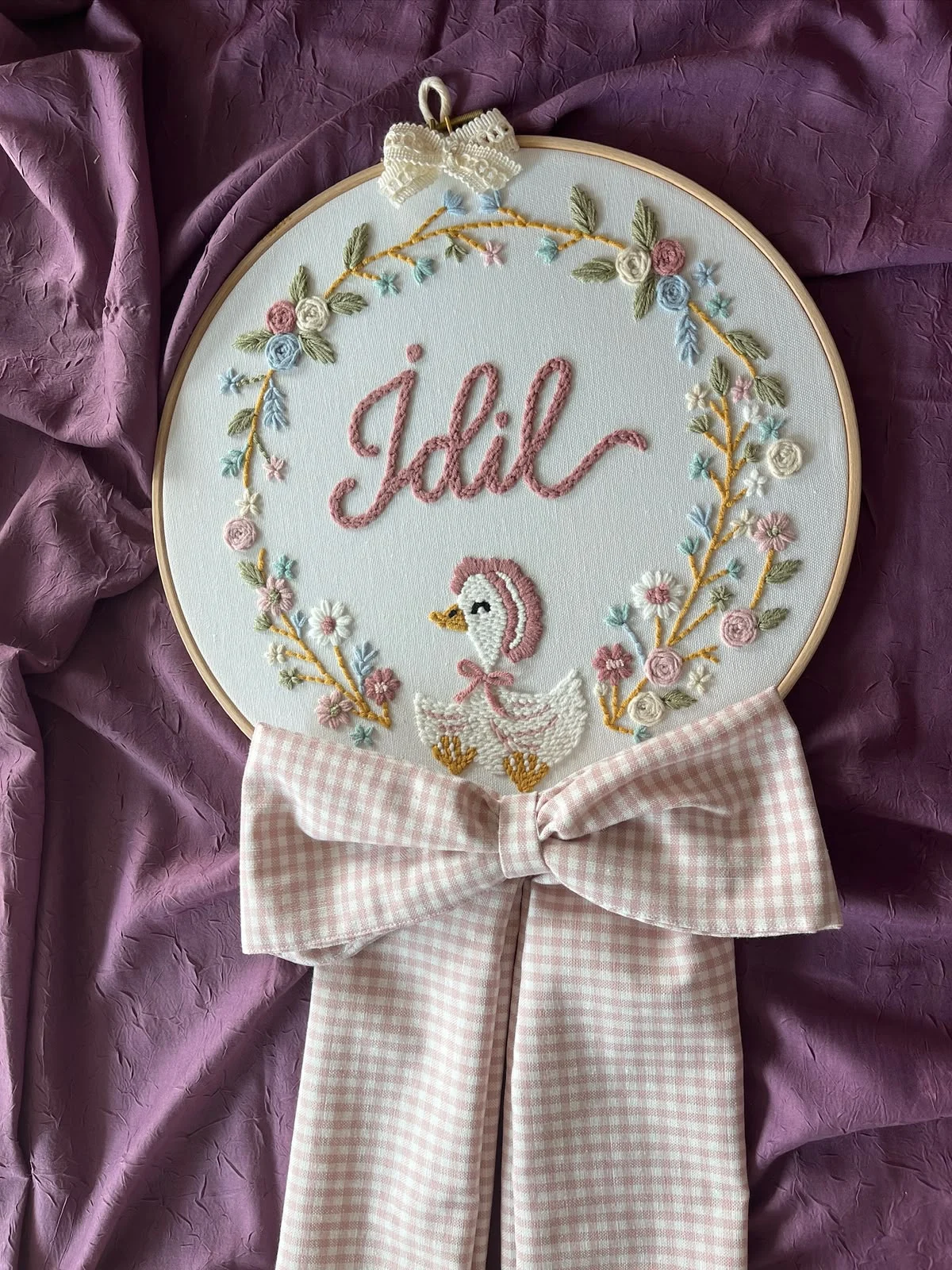 Bebek kapı süsü, hastane kapı süsü, 30cm, punch nakışlı, isimli kapı süsü hediyelik-Model:PP.BKS.0013 - Görsel 2