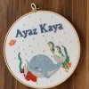 Bebek kapı süsü, hastane kapı süsü, 30cm, punch nakışlı, isimli kapı süsü hediyelik-Model:PP.BKS.0014