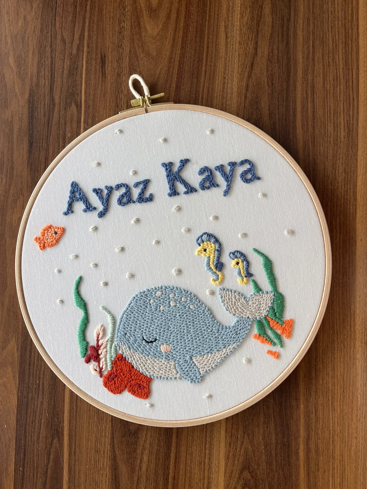Bebek kapı süsü, hastane kapı süsü, 30cm, punch nakışlı, isimli kapı süsü hediyelik-Model:PP.BKS.0014