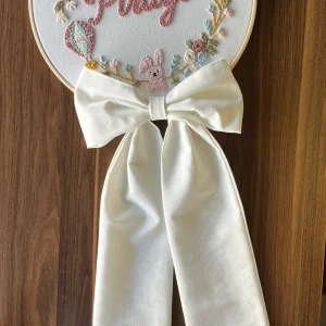 Bebek kapı süsü, hastane kapı süsü, 30cm, punch nakışlı, isimli kapı süsü hediyelik-Model:PP.BKS.0017