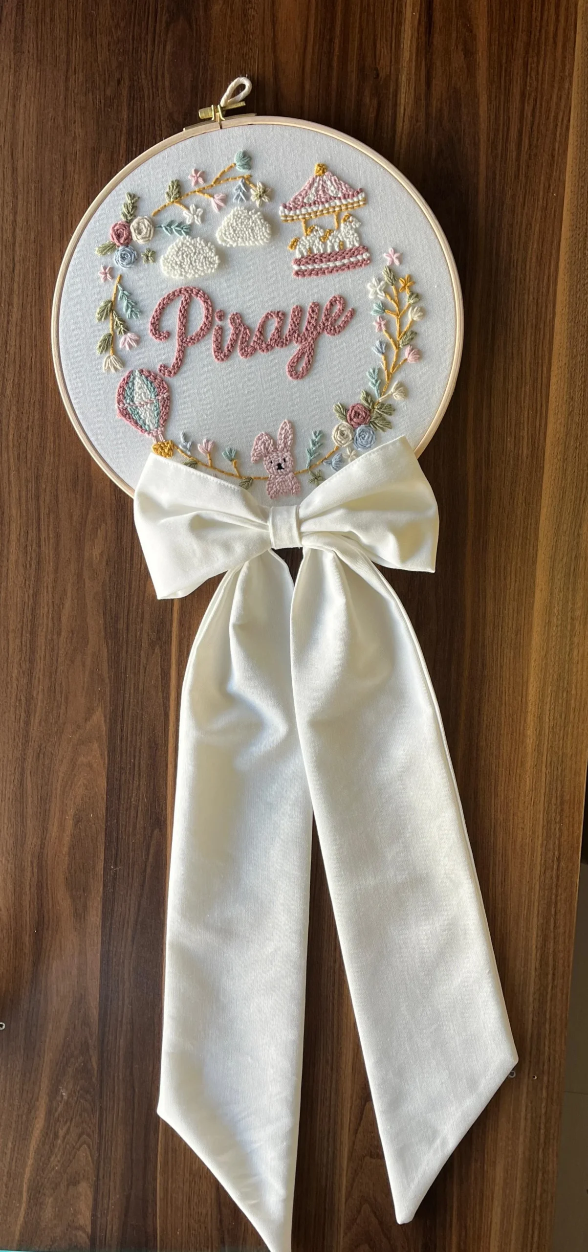 Bebek kapı süsü, hastane kapı süsü, 30cm, punch nakışlı, isimli kapı süsü hediyelik-Model:PP.BKS.0017
