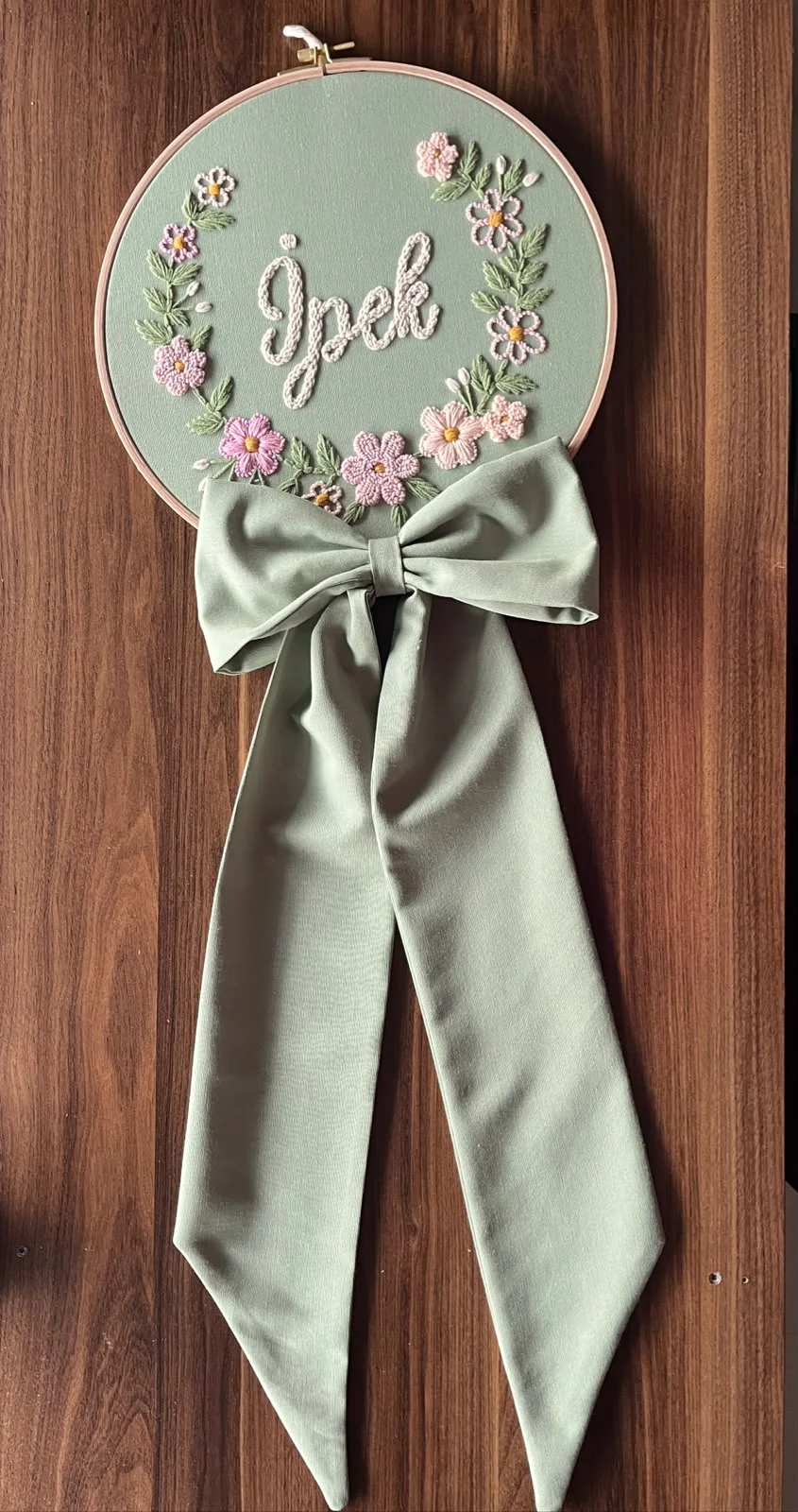 Bebek kapı süsü, hastane kapı süsü, 30cm, punch nakışlı, isimli kapı süsü hediyelik-Model:PP.BKS.0018