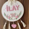 Bebek kapı süsü, hastane kapı süsü, 30cm, punch nakışlı, isimli kapı süsü hediyelik-Model:PP.BKS.0011