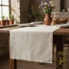 El Dikimi Masa Runnerı (40cm X 220cm)-Krem-Sofra Dekorasyonu-Sadece Runner